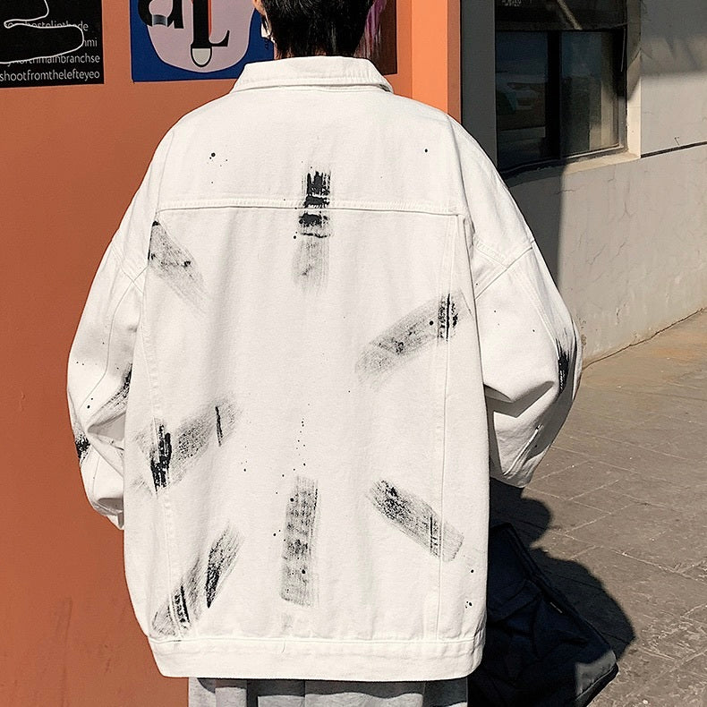 2カラー展開 アメリカン 韓国ストリート 韓国カジュアル デニム生地 ヴィンテージ ジャケット mry001249