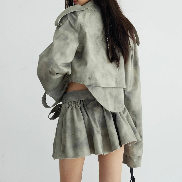 【Black Mamba】セットアップ ショートコート ミニスカート mry001542