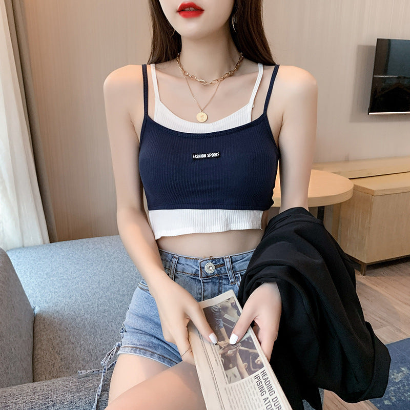 パッド付き フェイクツーピス キャミソール mry000052