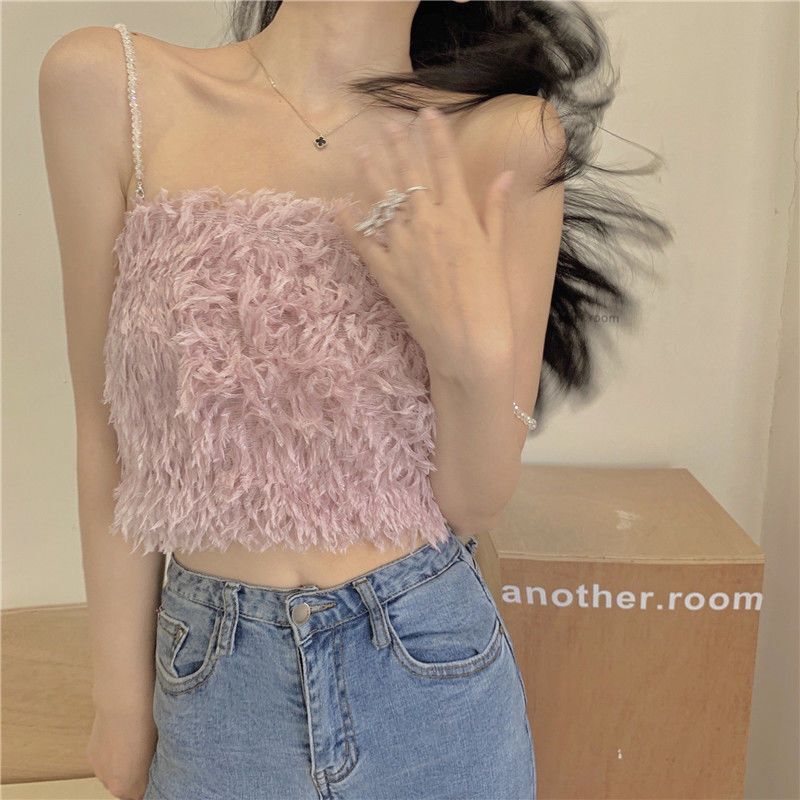 4カラー展開 アメリカン 韓国デザイン 韓国カジュアル ショート丈 フェザートップ mry001149