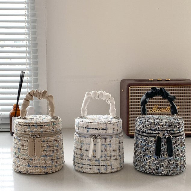 【送料無料】チェーン付き ミニツイード ハンドバッグ mry000630