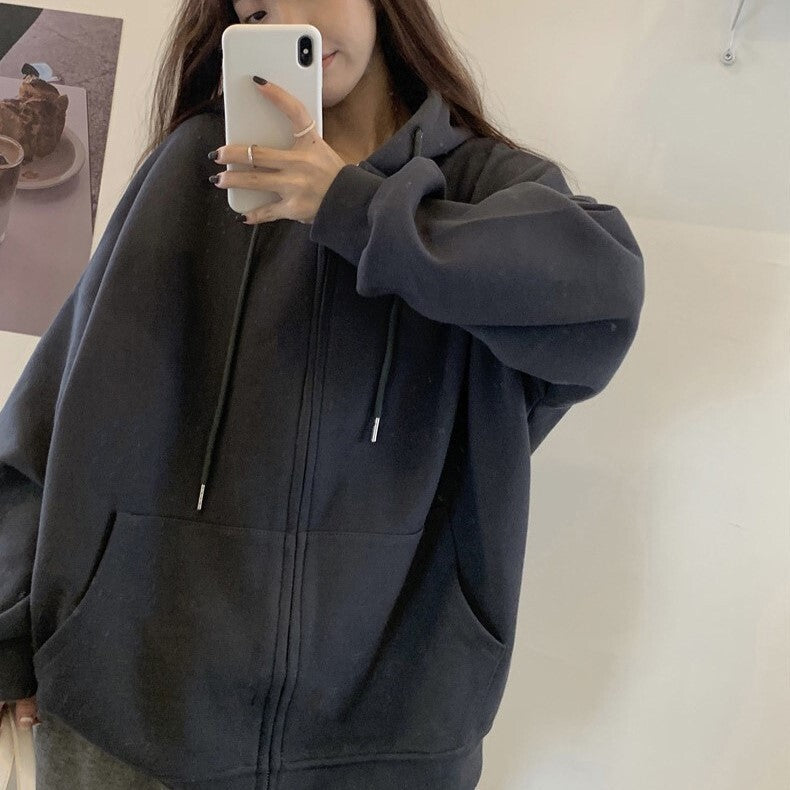 4カラー展開 ジップ パーカー ユニセックス 韓国カジュアル 韓国ストリート mry000973