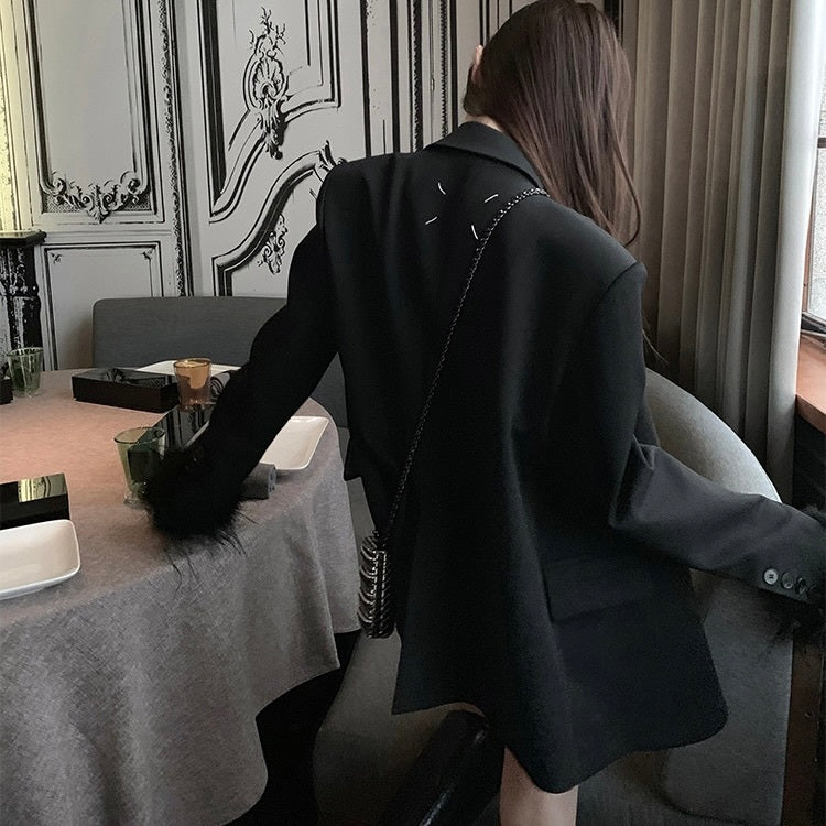 【Chéri】韓国デザイン 韓国カジュアル モノトーン テーラードジャッケット mry001133