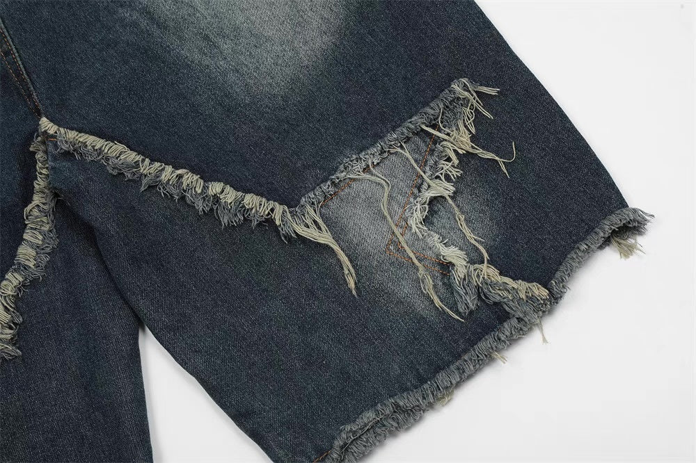 Rugged Edge Distressed Denim Shorts mry001652