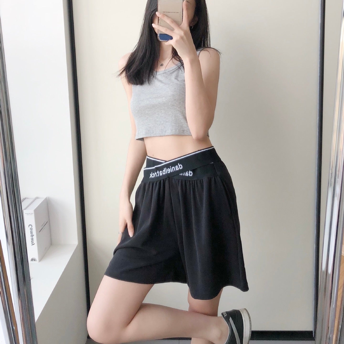 ハイウエスト ルーズ クロスパンツ mry000067