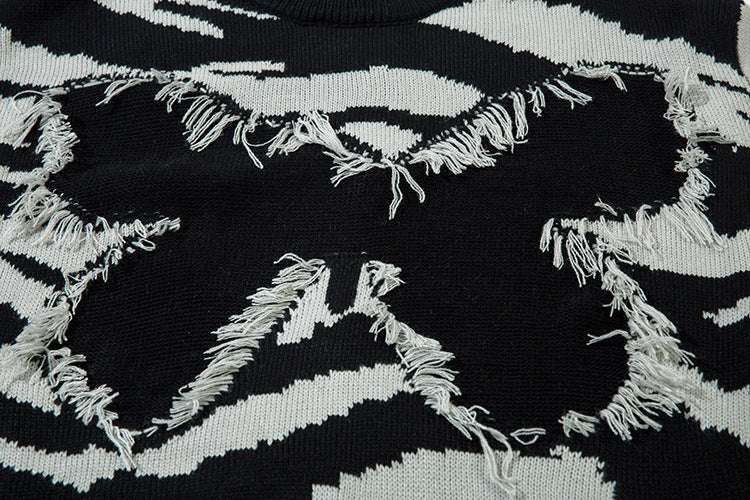 【2color】Raw Edge Animal Print Sweater mry001647