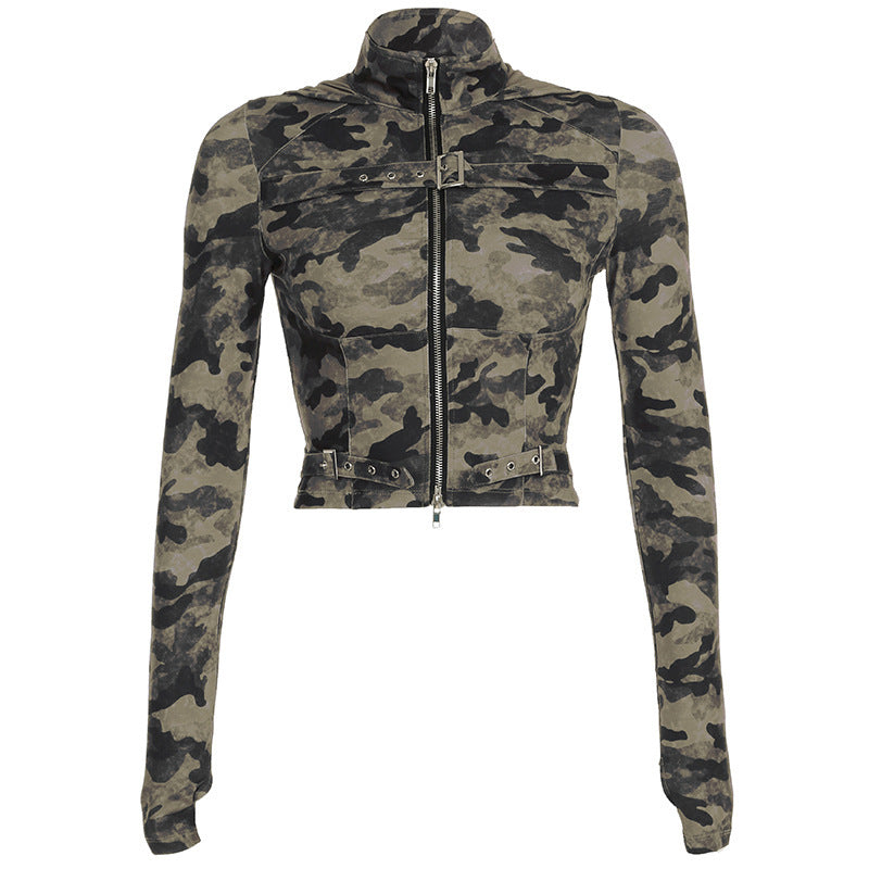 Military Chic Cropped Hoodie mry001639