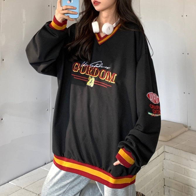 袖ストライプ オーバーサイズスウェット mry000239