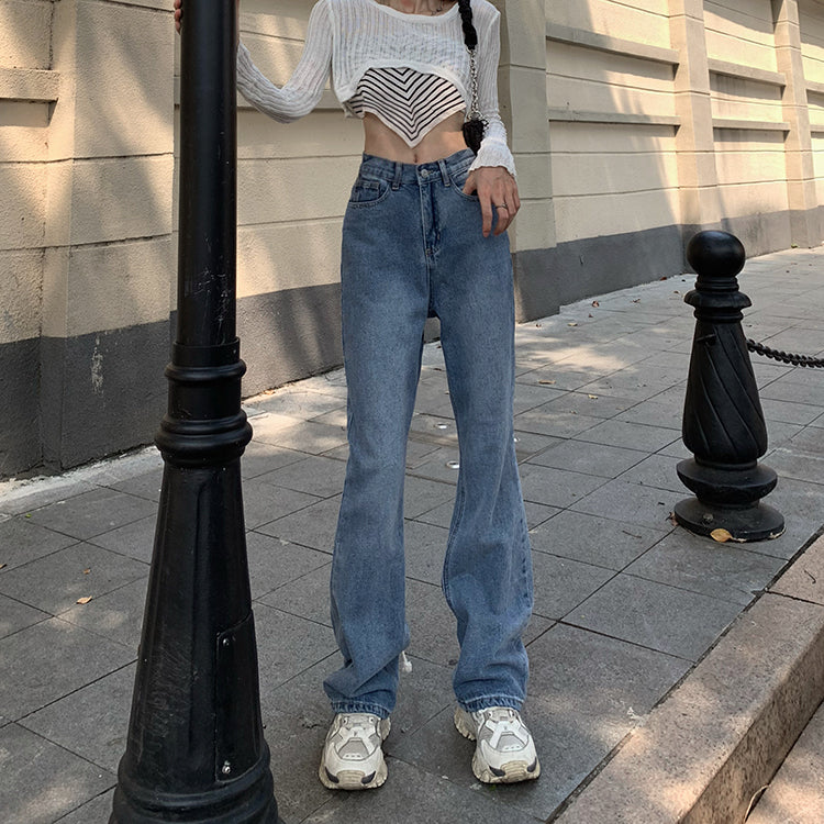 ワイドレッグジーンズ バックレースアップ mry000337