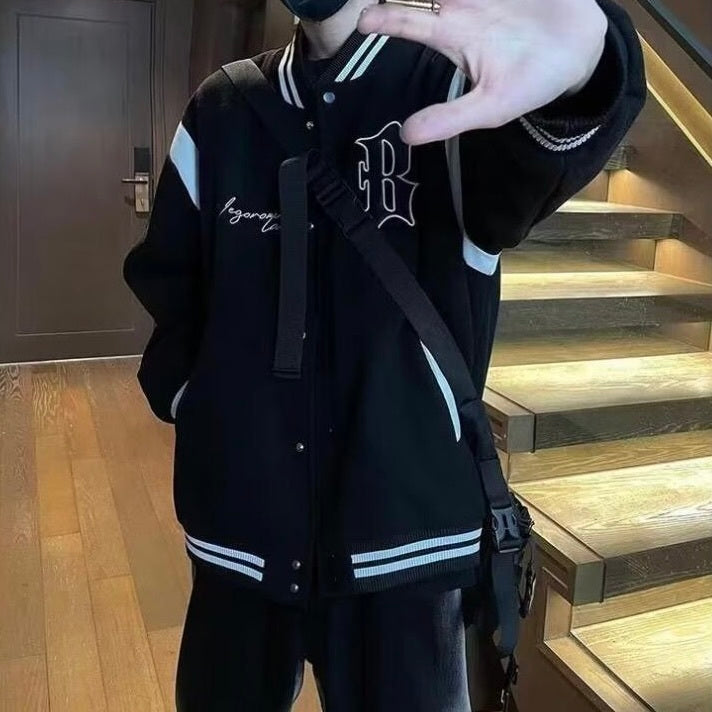 2カラー展開 アメリカン 韓国ストリート 韓国カジュアル チームロゴ風 スタジアムジャンパー mry001280