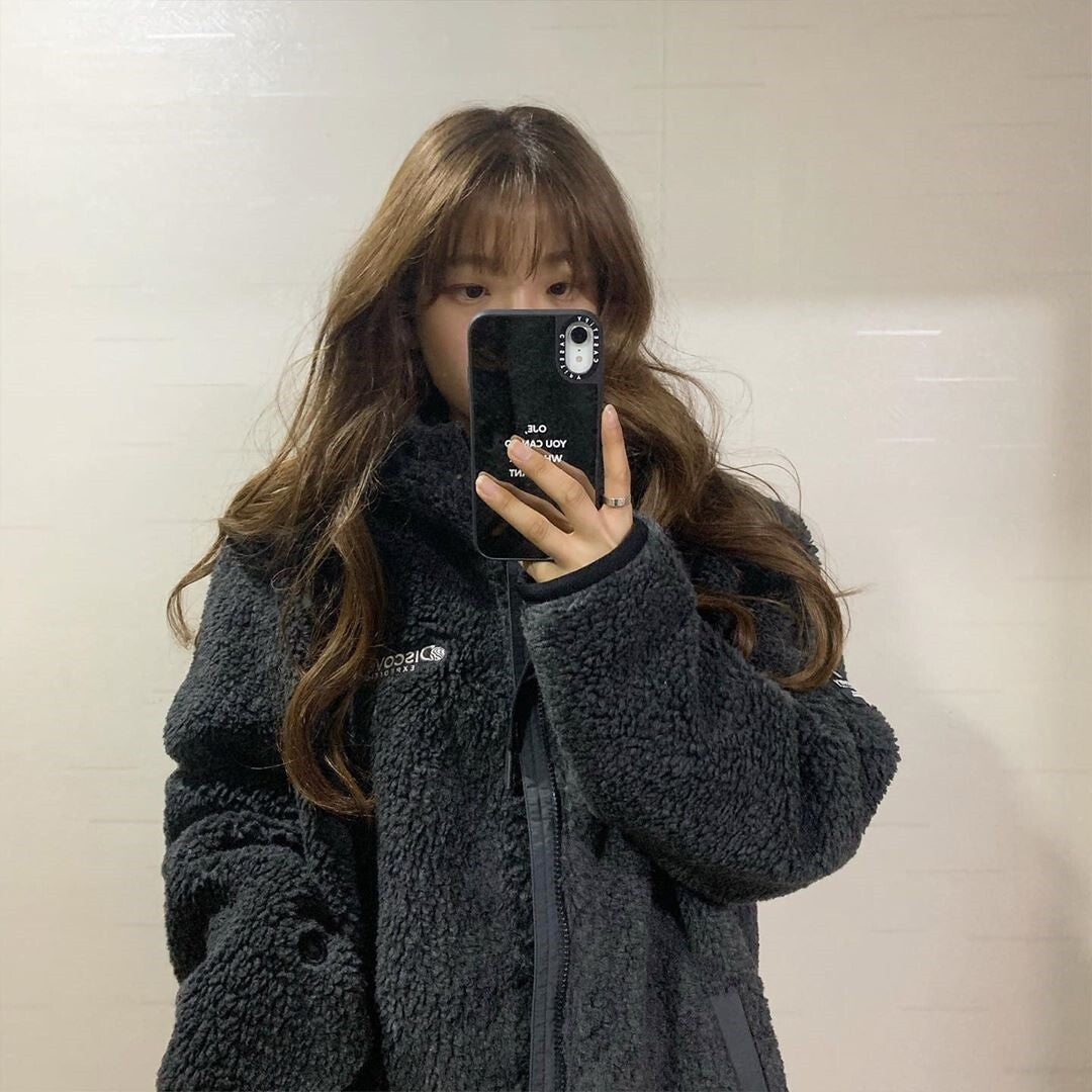 【Plaisir】アメリカン 韓国ストリート 韓国カジュアル オーバーサイズ ボアジャケット mry001347