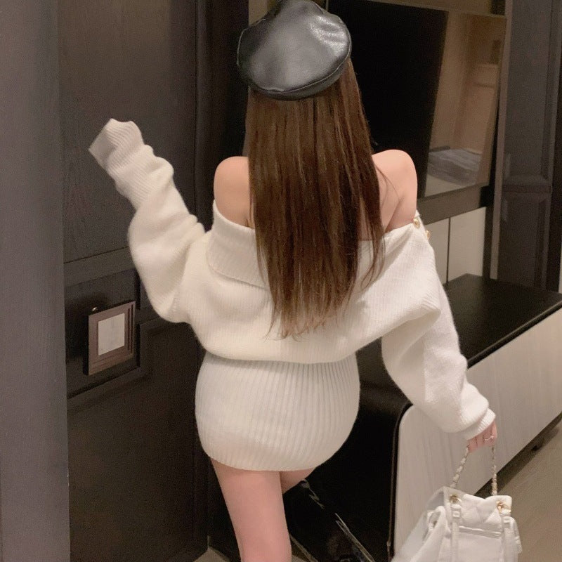 【特別価格 / 3color】オフショルダー ニットワンピース mry001483