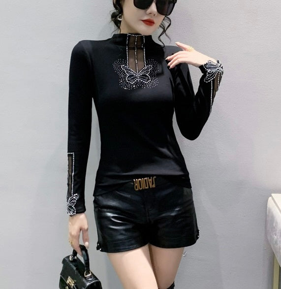 韓国デザイン タートルネック 長袖トップス mry001107