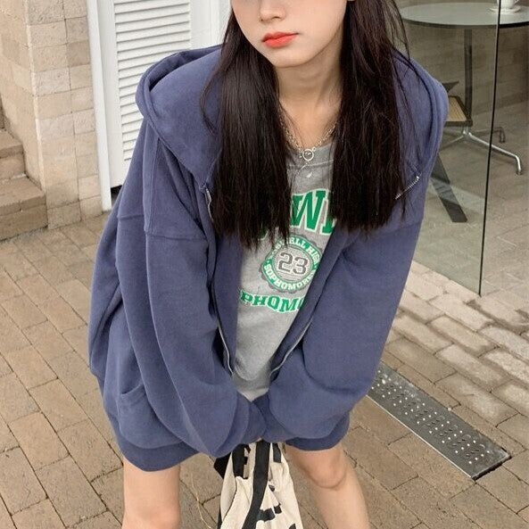 4カラー展開 ジップ パーカー ユニセックス 韓国カジュアル 韓国ストリート mry000973