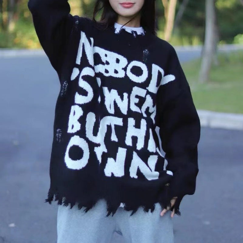 3カラー展開 アメリカン デザイン セーター ニット 韓国カジュアル 韓国ストリート mry000989