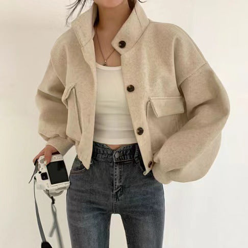 【送料無料】ビッグポケット 3カラー ジャケット ショート丈 春・秋 韓国カジュアル 韓国ガーリー mry000555