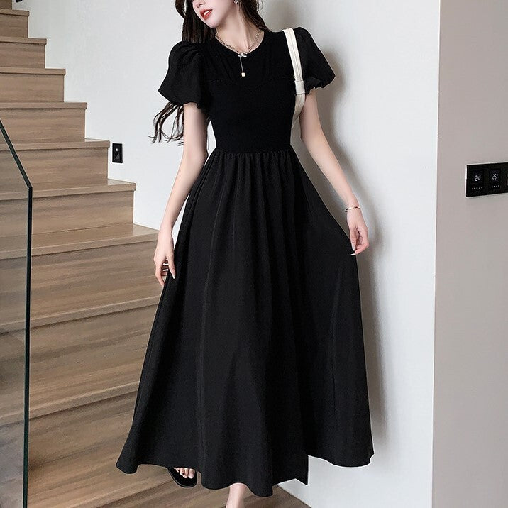 【送料無料】2023SS ブラック スリム ドレス サマーワンピース 韓国カジュアル 韓国ガーリー mry000791
