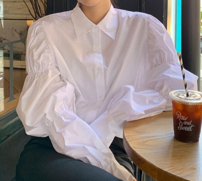 【送料無料】ホワイト フレンチ ガーリー フリフリ デザイン シャツ mry000634