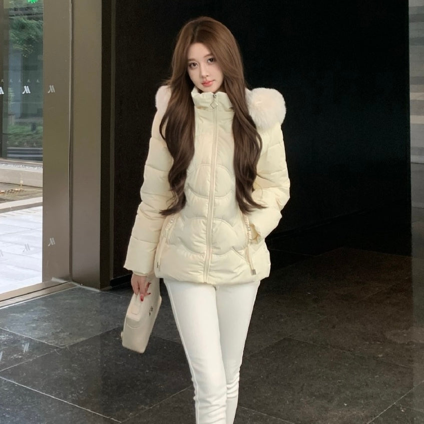 【Chéri】2カラー展開 ファー付きダウンジャケット mry001475