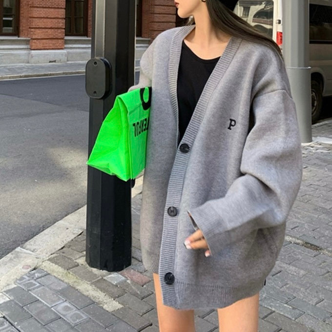 ミドル丈 ニットカーディガン mry000343