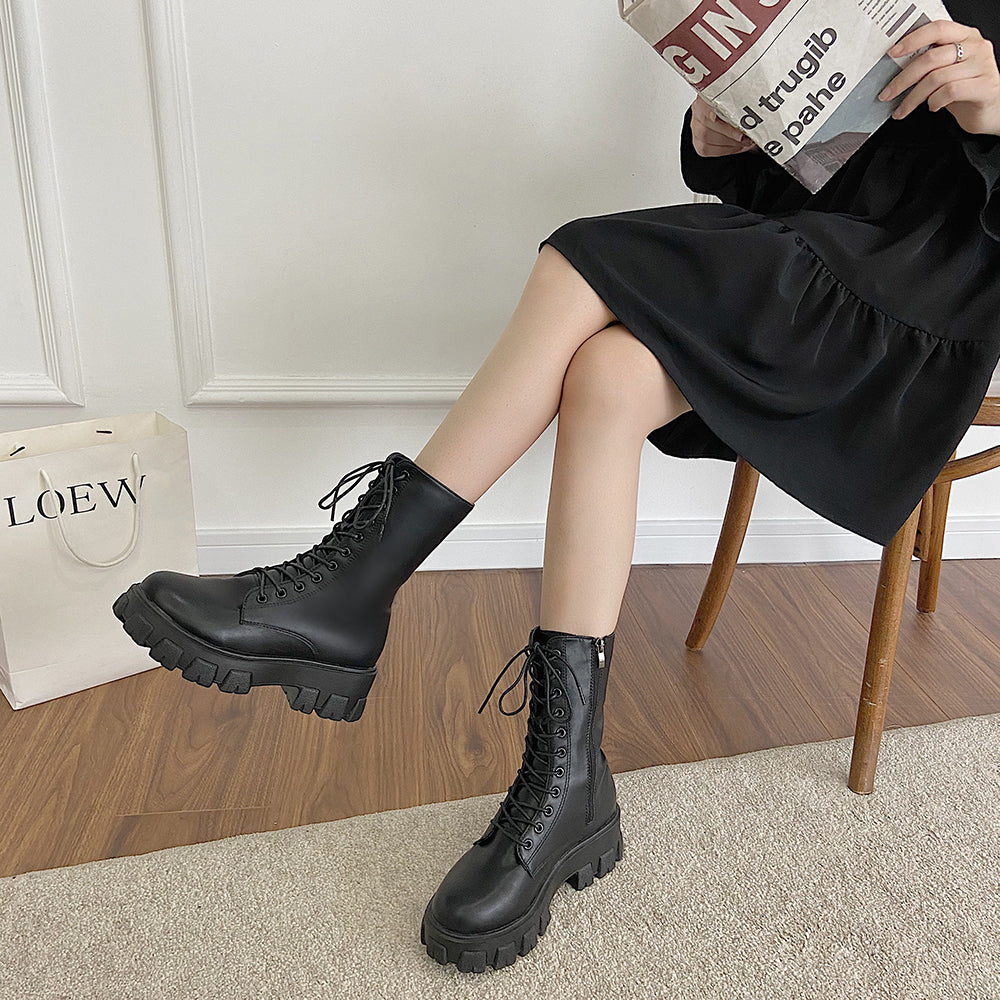 厚底ブーツ レースアップ ショート mry000280
