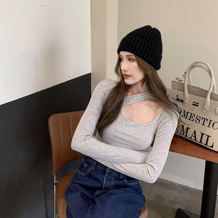 【送料無料】セクシー デザイン ニット トップス 長袖 韓国カジュアル 韓国ガーリー mry000561