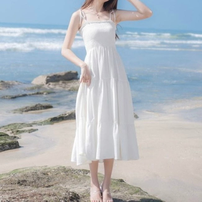 肩リボン フリル ロングワンピース mry000232