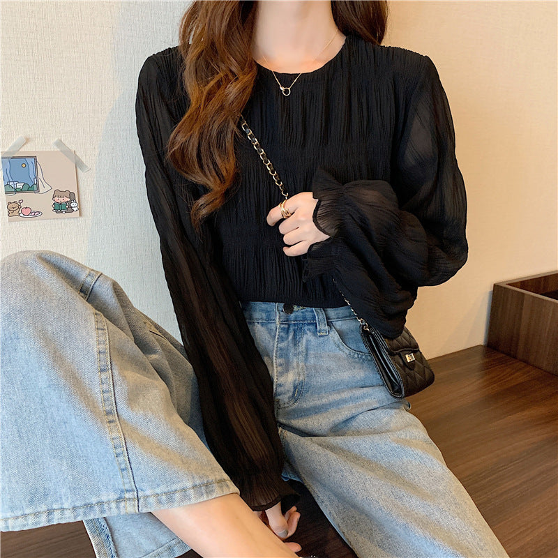 【送料無料】春シャツ 長袖 フレンチガーリー 韓国カジュアル 韓国ガーリー 韓国カジュアル 新作 mry000543