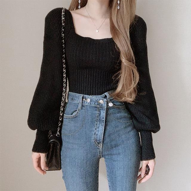 【送料無料】デザイン袖 カジュアル ニット 春 mry000517