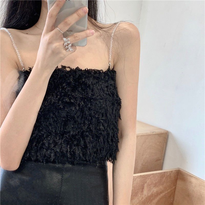 4カラー展開 アメリカン 韓国デザイン 韓国カジュアル ショート丈 フェザートップ mry001149