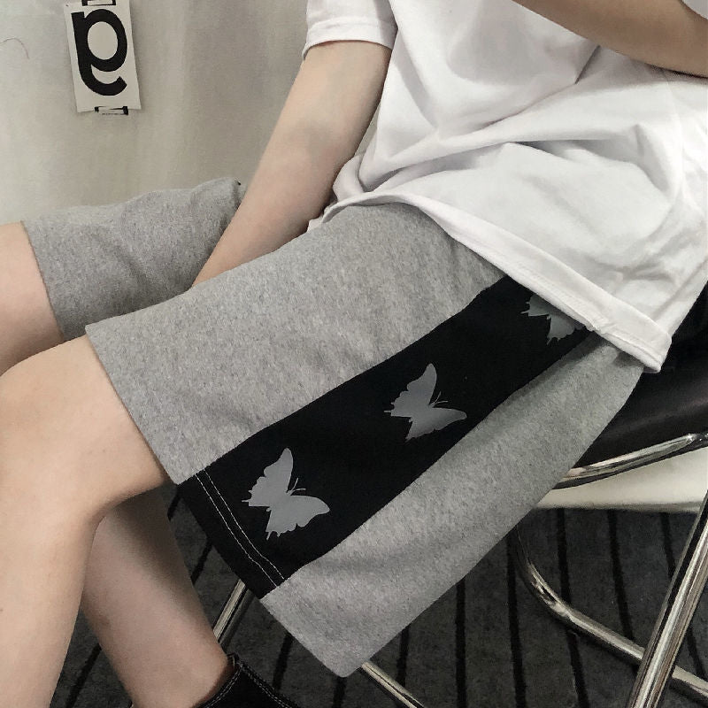 【送料無料】2023SS レトロ ステッチ バタフライ サマー ハーフパンツ 韓国ストリート トレンド mry000713