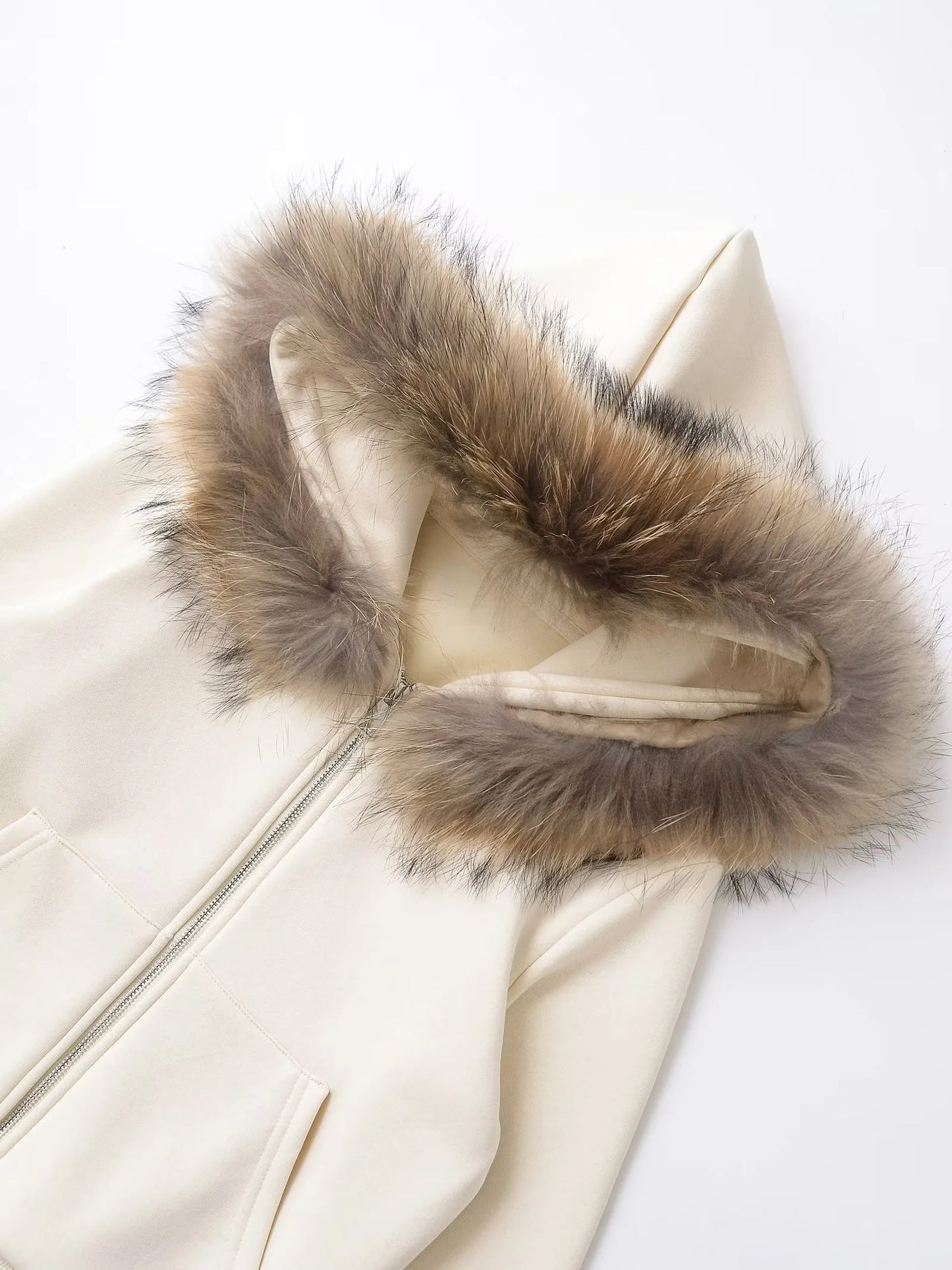 【3color】Faux Fur Luxe Zip Hoodie mry001637