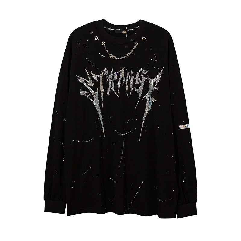 【2color】Punk Chain Detail Long T-Shirt mry001640