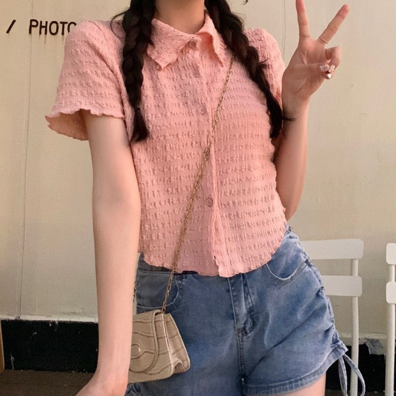 【送料無料】4カラー展開 カジュアル ガーリー トップス シャツ mry000641