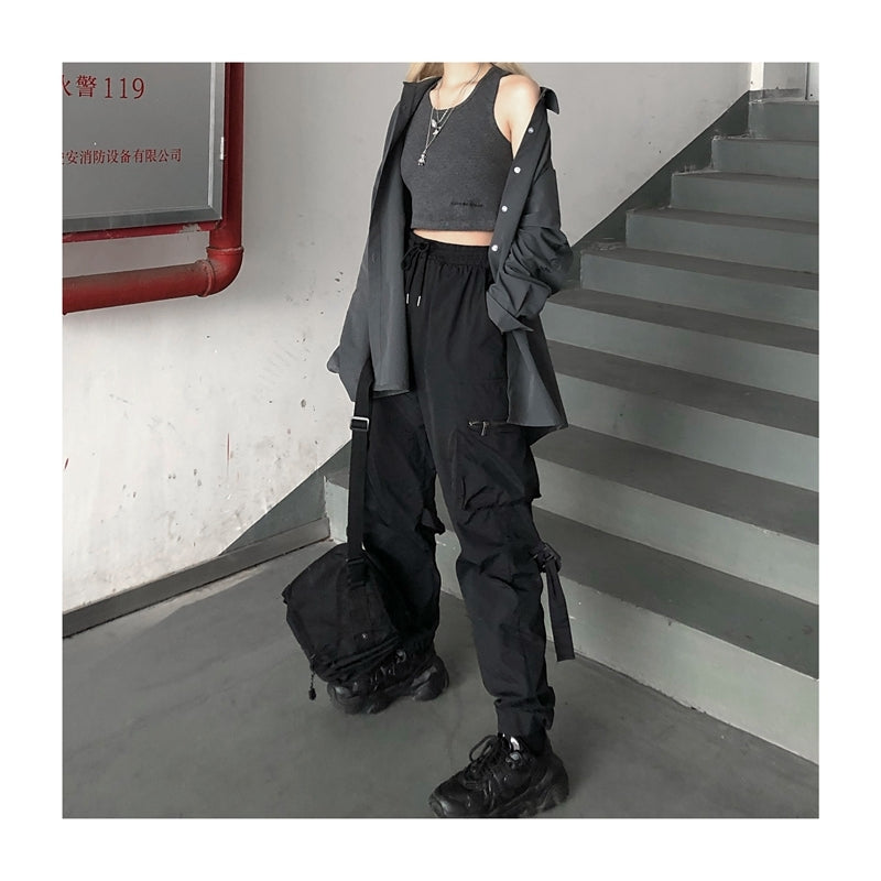 2カラー展開 韓スト モード ノースリーブ ショート丈 ニットトップス mry000649