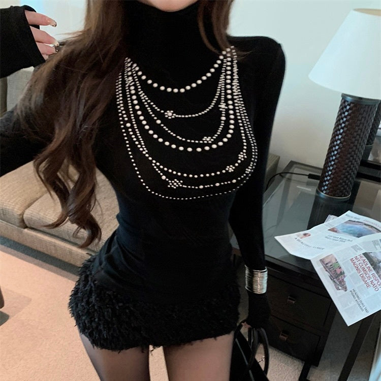 【Orchid】2カラー展開 チェーンジュエルニット mry001525