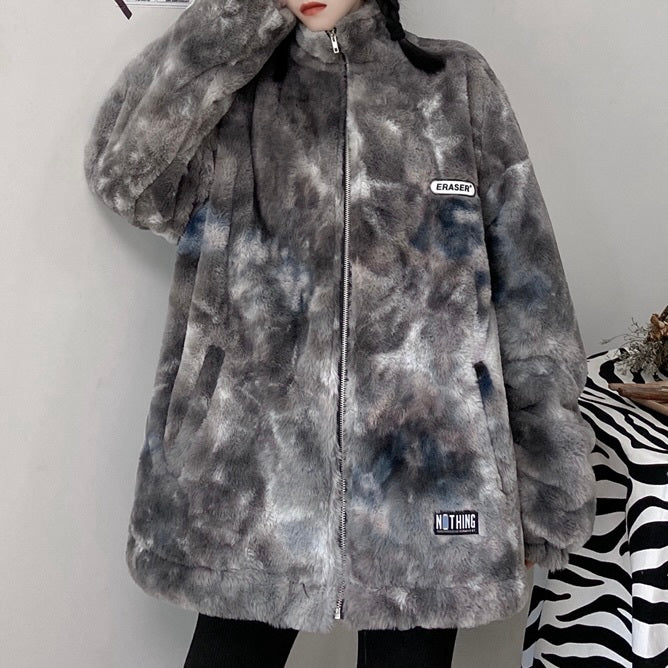 マーブル ボアジャケット 厚手 mry000433