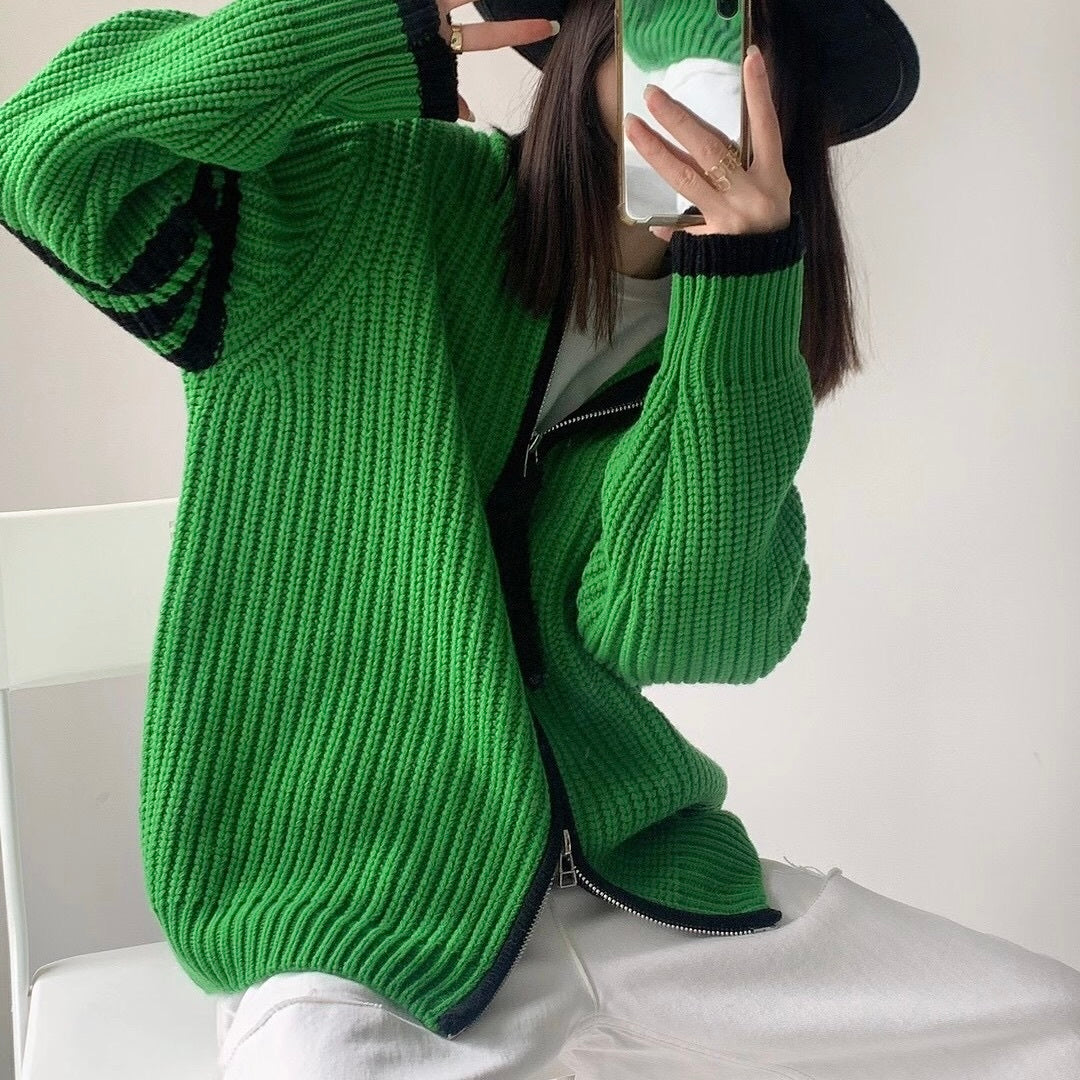 ダブルジッパー ニットウェアカーディガン mry000083