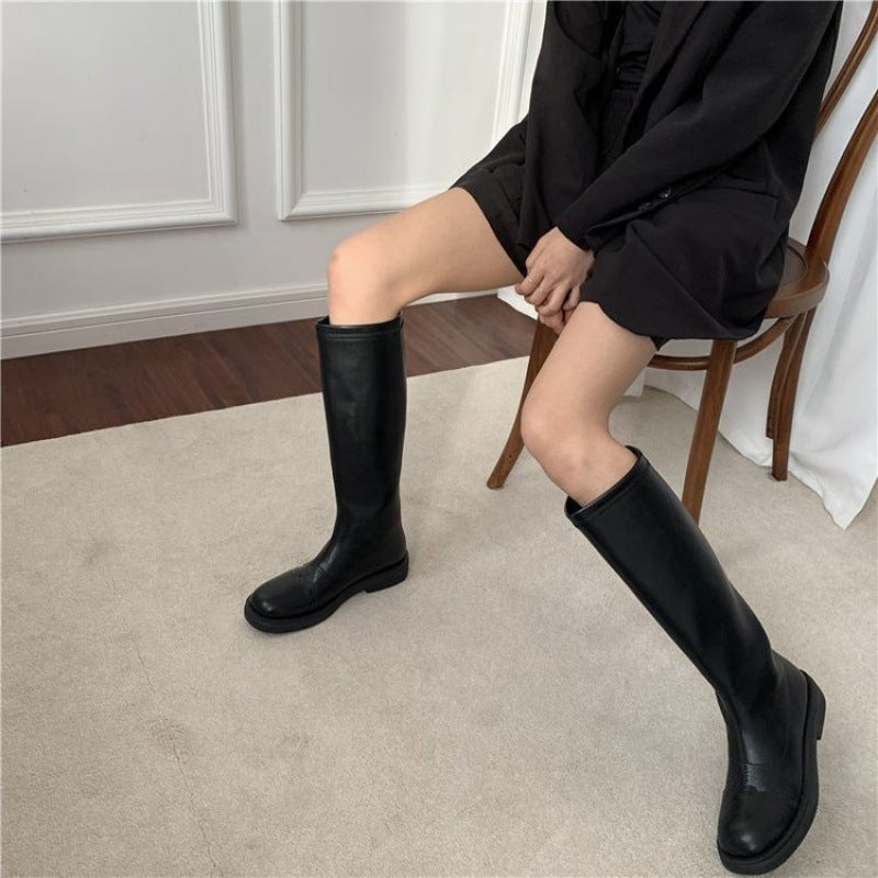 ローヒール ロングブーツ mry000452