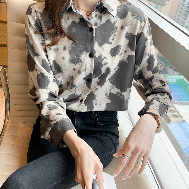 ヒョウ柄 カジュアルシャツ mry000384