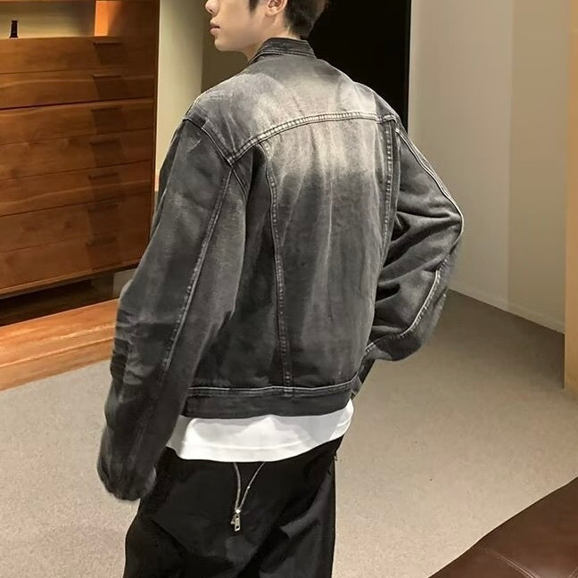 アメリカン 韓国ストリート 韓国カジュアル ヴィンテージ レトロ デニムジャケット mry001260