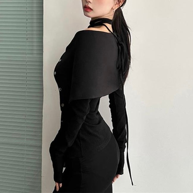 ボタン付きクロップドトップス mry001522