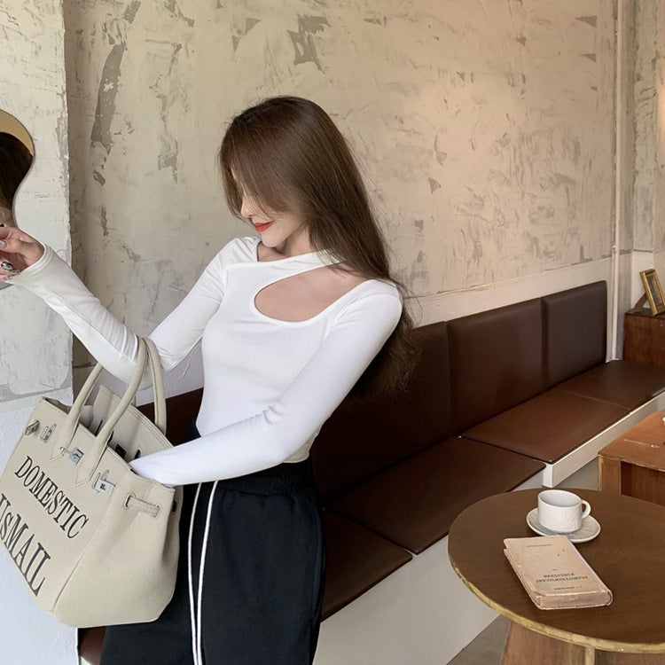 【送料無料】セクシー デザイン ニット トップス 長袖 韓国カジュアル 韓国ガーリー mry000561