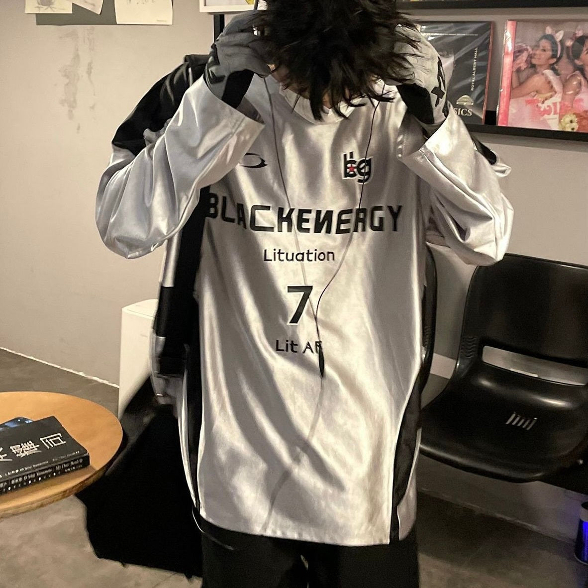 韓国ストリート 韓国カジュアル 韓国デザイン スポーティーナイロンシャツ mry001072