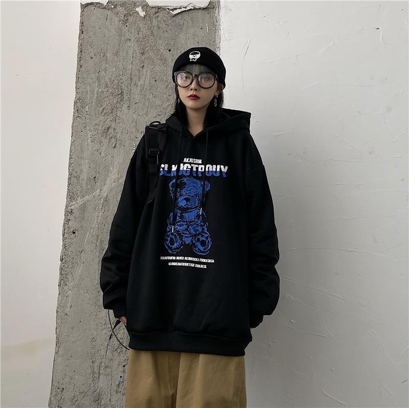 ベアプリント フード付きスウェット mry000319