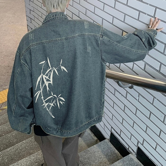 アメリカン 韓国ストリート 韓国カジュアル トレンド レトロ ヴィンテージ デニムジャケット mry001252