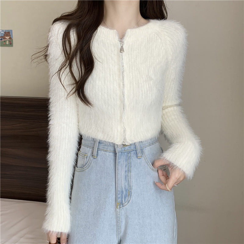 【Black Mamba】2カラー展開 ジップアップニット mry001539