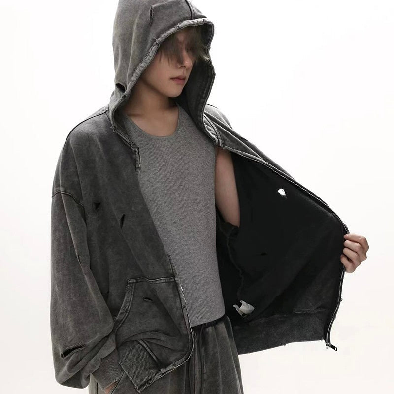 【特別価格 / Tops】Washed Damage Hoodie mry001595