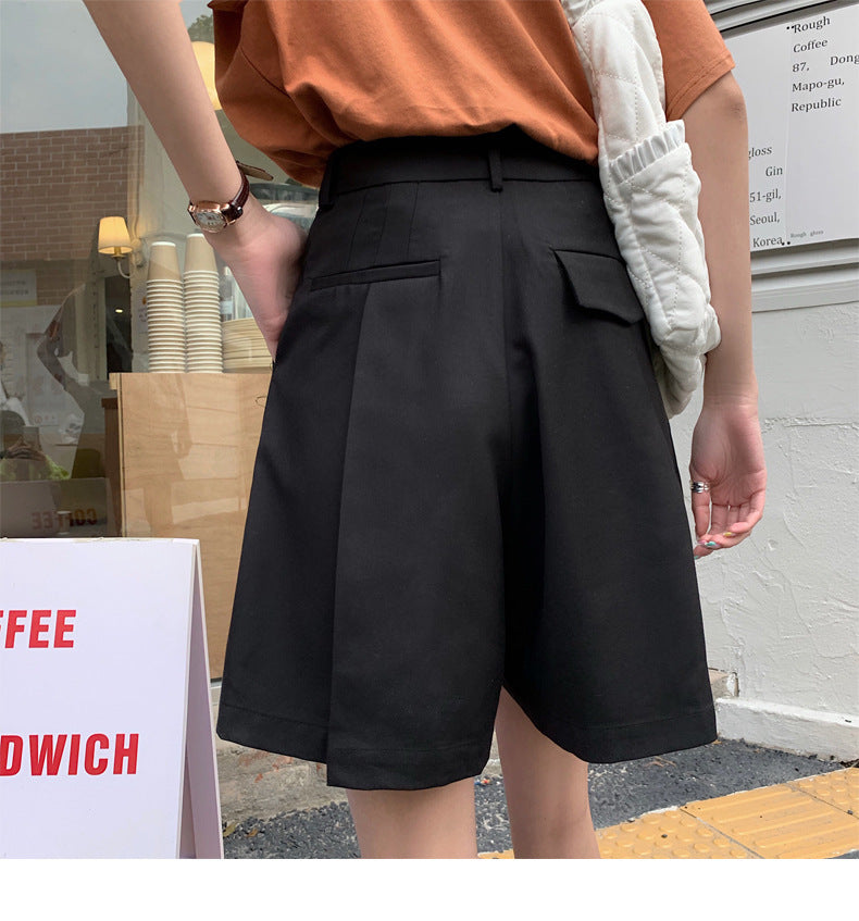 ショートワイドパンツ カジュアル ハイウエスト Aライン mry000024