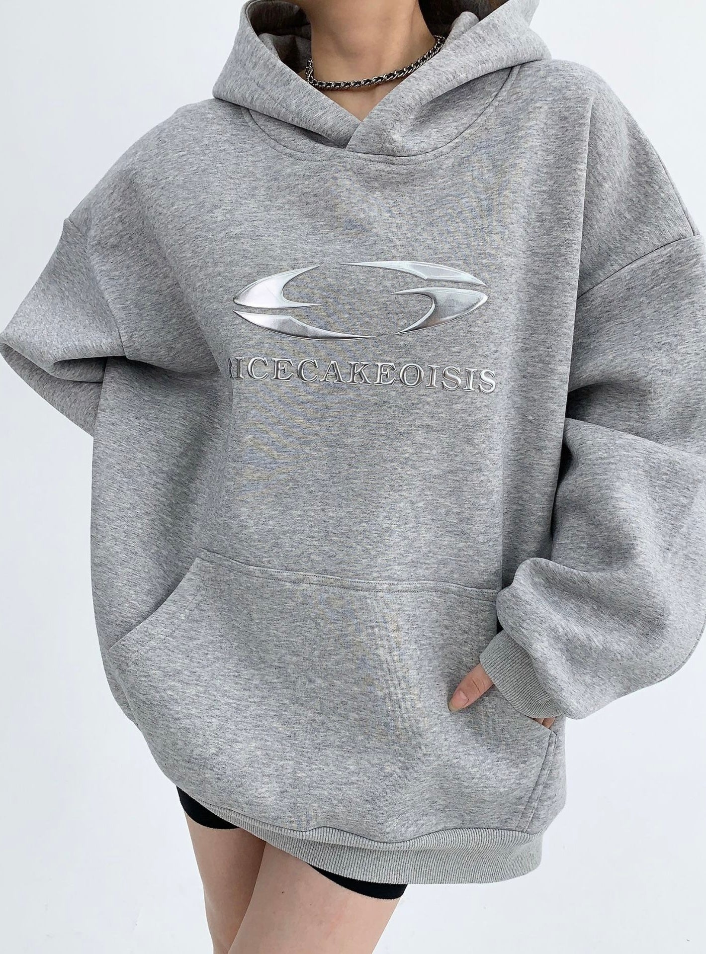 【Unisex/2color】Silver Statement Hoodie mry001606